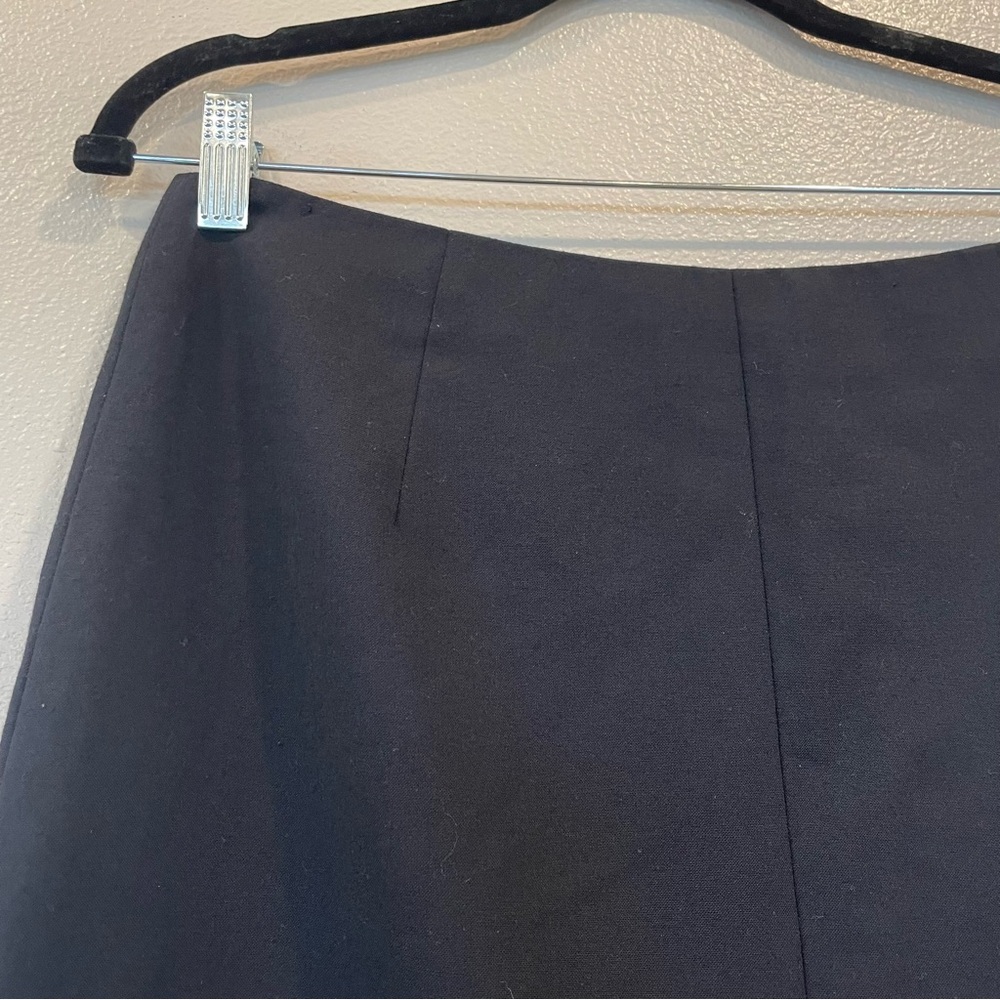 Eddie Bauer Navy Blue Midi Skirt Front Slit Stretch Y2K Womens Size 10 - Picture 6 of 10